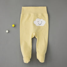 Load image into Gallery viewer, Yellow Cloud Baby Trousers with Feet