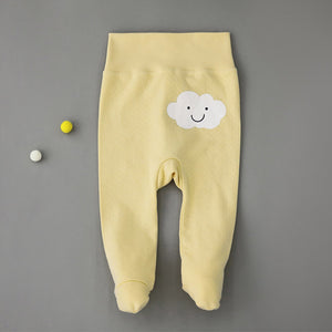 Yellow Cloud Baby Trousers with Feet