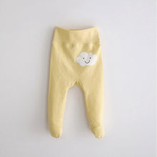 Load image into Gallery viewer, Yellow Cloud Baby Trousers with Feet