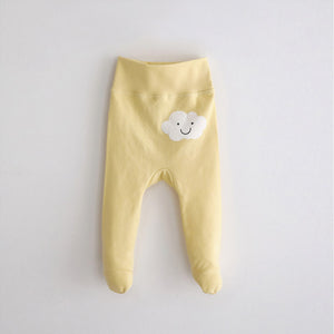 Yellow Cloud Baby Trousers with Feet