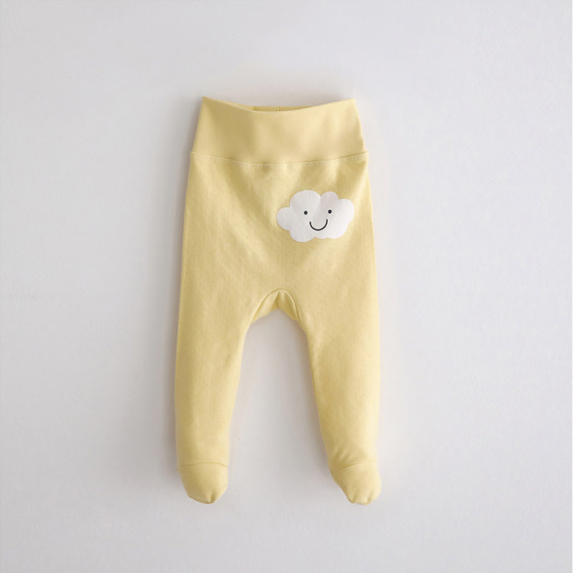 Yellow Cloud Baby Trousers with Feet